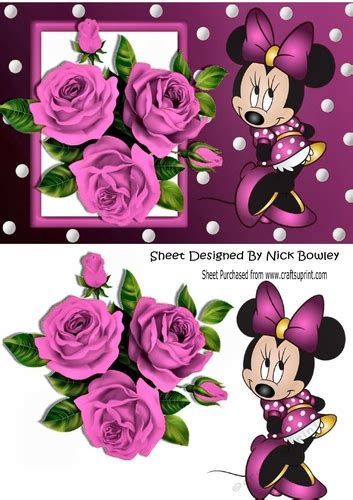 I Just Love Pink Roses With Cute Little Minnie Mouse Cup791081415