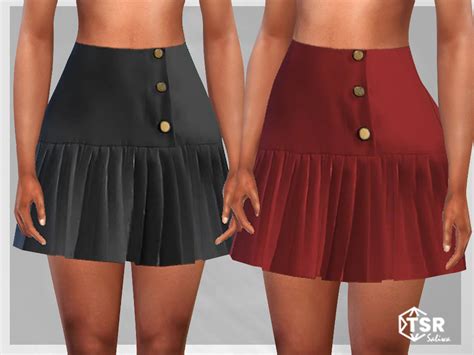 The Sims Resource Front Buttoned Ruffle Skirts