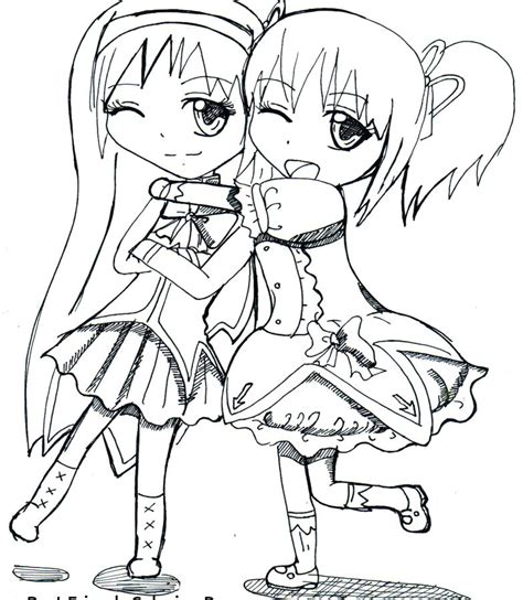 Best Friend Chibi Coloring Sheets Coloring Pages