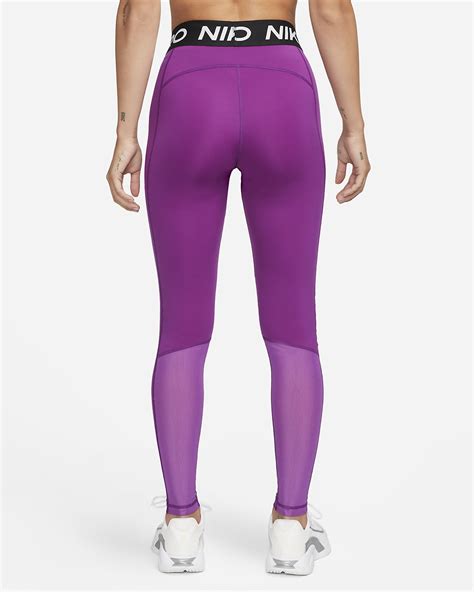 Nike Pro Womens Mid Rise Mesh Panelled Leggings Nike Lu