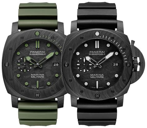 Panerai Submersible Marina Militare Carbotech Pam 979 And Pam 961 Watches