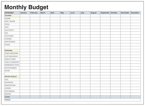 Budget Excel Worksheet Monthly Up Forever