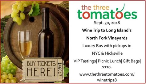 Wine Trip To The North Fork Of Long Island On September Th Tickets