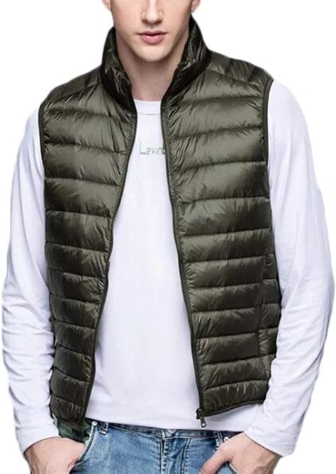 Men S Packable Lightweight Puffer Vest Winter Waistcoat Padded Outdoor
