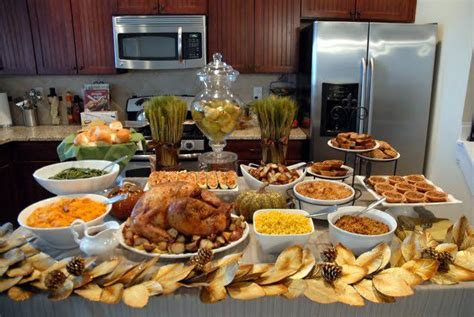 Thanksgiving Dinner Table With Food F Wall Decoration