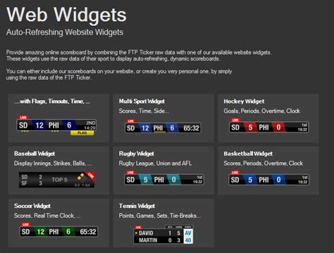 (1) widget is a generic term for the part of a gui that allows the user to interface with the application and operating system. Web-Widgets | live-score-app.com