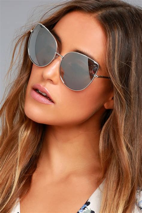 Trendy Silver Sunglasses Grey Mirrored Sunglasses Oversized Sunglasses 15 00 Lulus