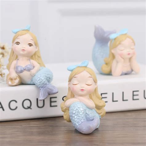 Europe Mermaid Princess Resin Angels Fairy Mermaid Miniature Figurines