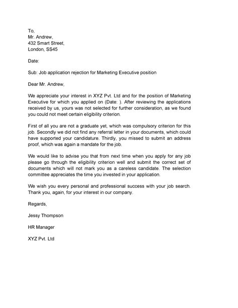34 College Rejection Letter Samples Examples ᐅ Templatelab 29