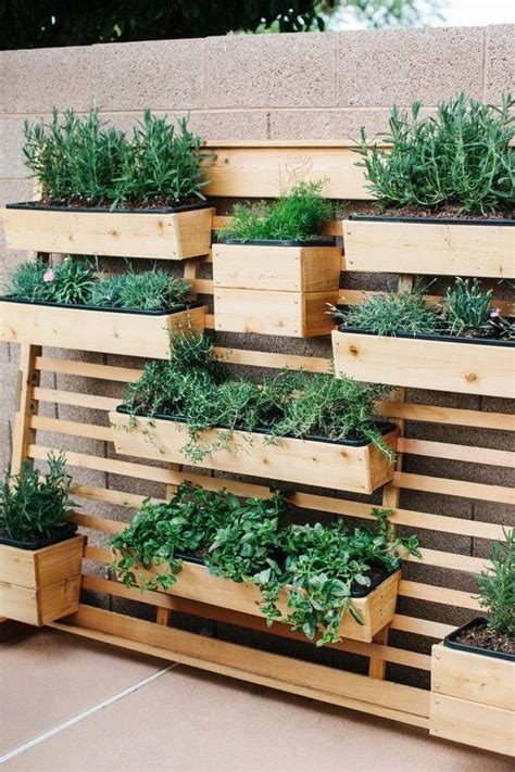 Vertical Herb Garden Wooden Herb Boxes Jardins