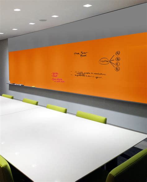 Dry Erase Glass Marker Board In Zesty Orange Bendheim