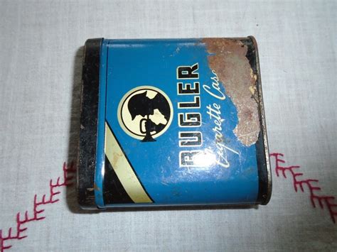 Vintage Bugler Cigarette Blue Tin Case Hinged Lid Etsy