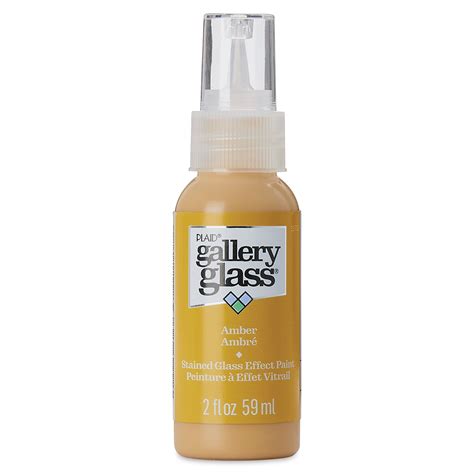Plaid Gallery Glass Paint Amber 2 Oz