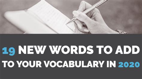 19 New Words To Add To Your Vocabulary In 2020 Writers Write
