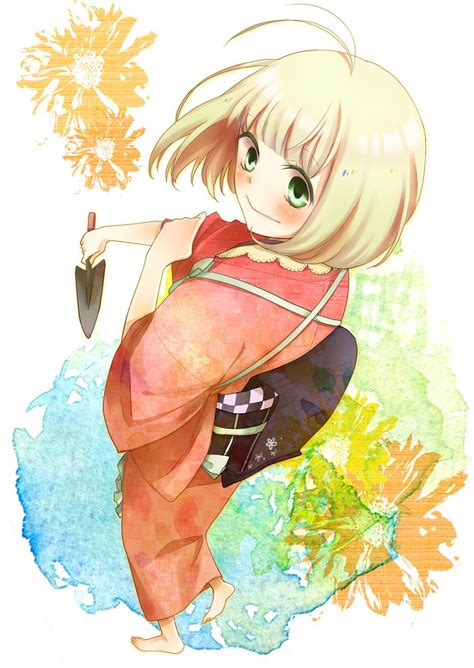 anime picture search engine ami7 ao no exorcist barefoot blonde hair blush green eyes highres
