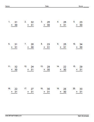 3 Digit By 2-digit Multiplication Worksheets Pdf Free