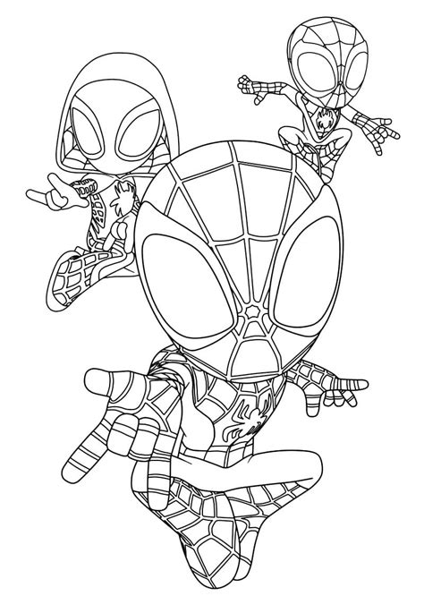 Spidey And His Amazing Friends 5 Coloring Page Free Printable