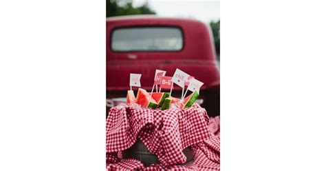 Gingham Lined Watermelon Bucket Country And Western Bridal Shower