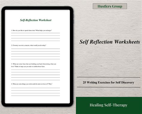 25 Self Reflection Writing Prompts Activities For Mental Etsy