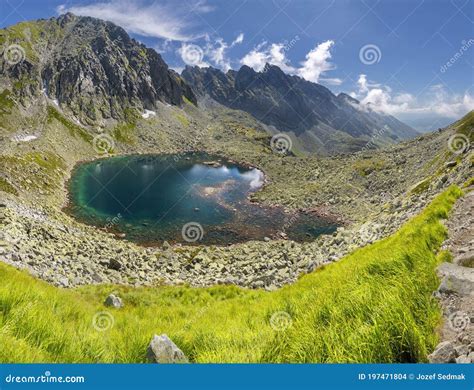High Tatras Slovakia The The Look To Capie Pleso Lake With The