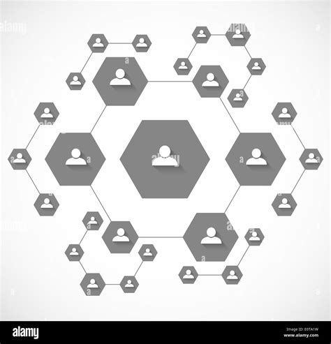 Social Network Concept In Gray Color Hexagons Design Vector