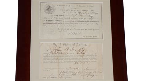 Framed Point Lookout Parole And Oath Of Allegiance — Horse Soldier