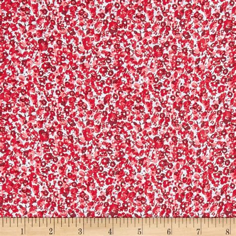 French Designer Rayon Challis Ditsy Floral Redblue From Fabricdotcom