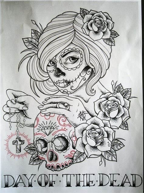 Day Of The Dead Girl Tattoo Stencils