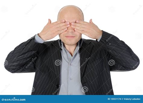 Businessman Closing His Eyes Stock Photo Image Of Office Hand 15551174