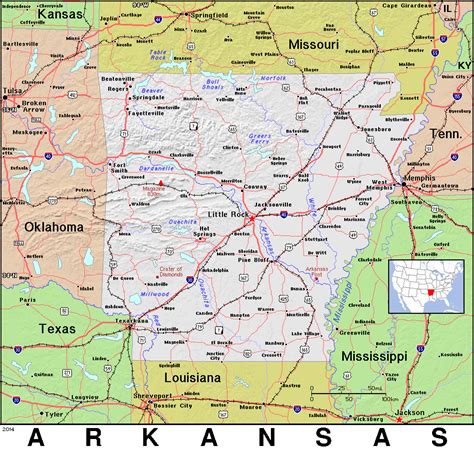 Ar · Arkansas · Public Domain Maps By Pat The Free Open Source
