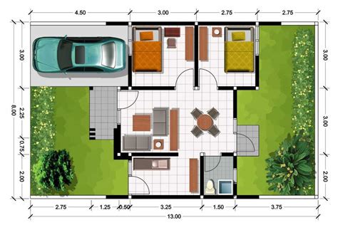 Desain Denah Rumah Type Sederhana Minimalis