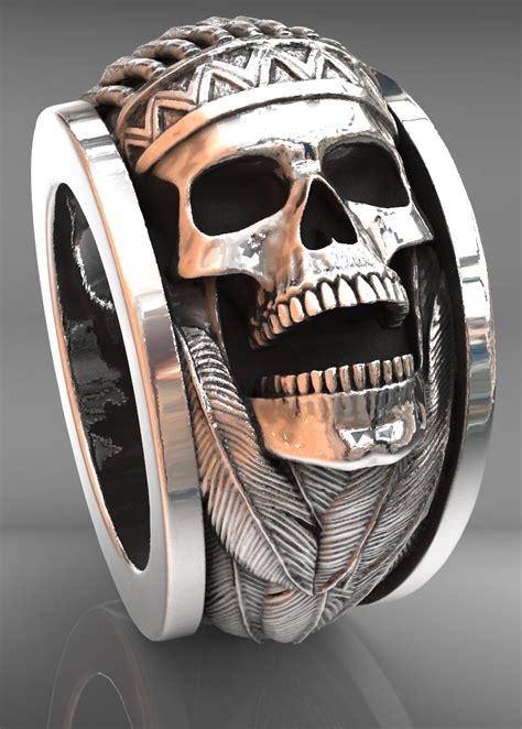 Skull Ring Sterling Silver Handmade Skull Rings Skull Ring Men