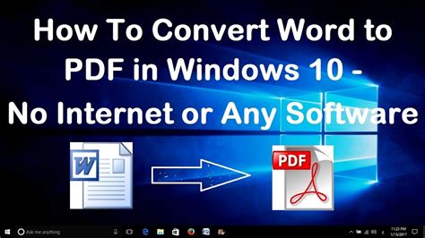 How To Convert Word To Pdf In Windows 10 No Internet Or Any Software