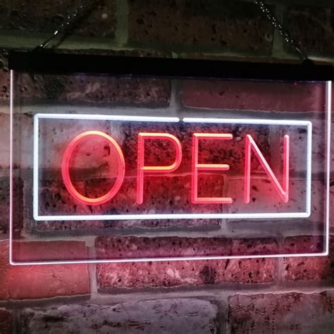 Open Shop Display Rectangle Dual Color Led Neon Sign St6 I2019 Etsy