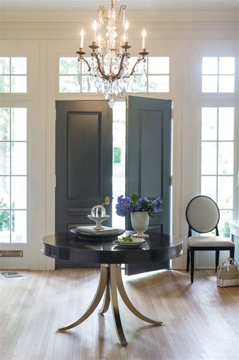 Millwork And Dark Doors Entry Table Decor Modern Dining Room Tables