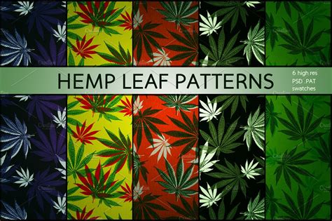 Hemp And Cannabis Leaf Patterns Custom Designed Graphic Patterns