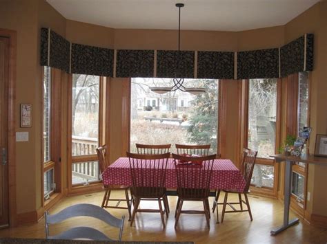Shades are the most common type of window treatment for bay window. Kitchen Bay Window Treatments and Shades (With images) | Window treatments living room, Bay ...