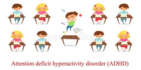 Children Attention Deficit Hyperactivity Disorder Problem Vector