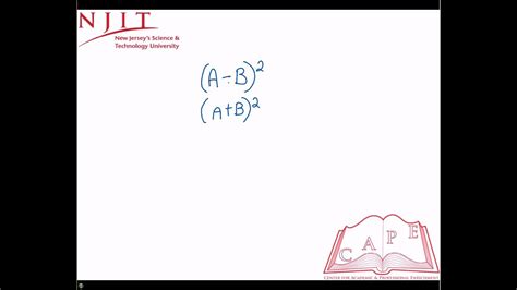 Squaring A Binomial Sum Or Difference Youtube