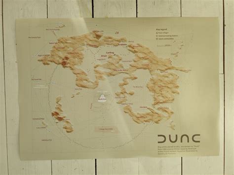 Printed Dune Map 3d Terrain Map Of Arrakis Dune Poster Etsy