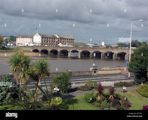 Long Bridge Over The River Taw Barnstaple North Devon England Uk