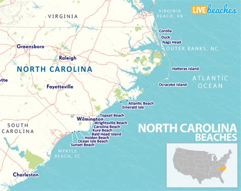 Map Of North Carolina Beaches Live Beaches Sunset Beach North