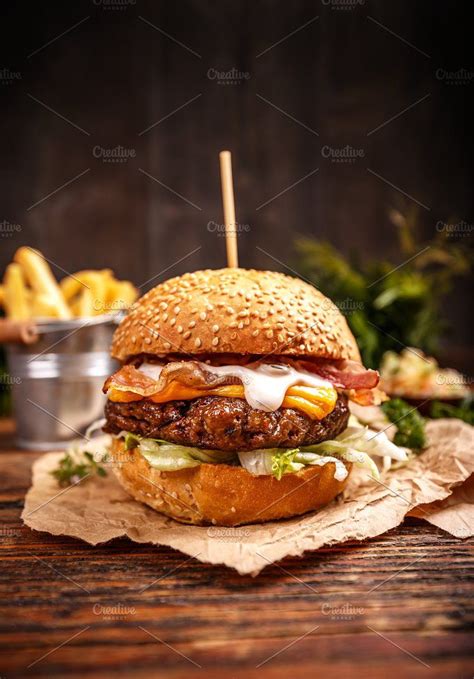 Delicious Hamburger Cafe Food Photographing Food Food Photography