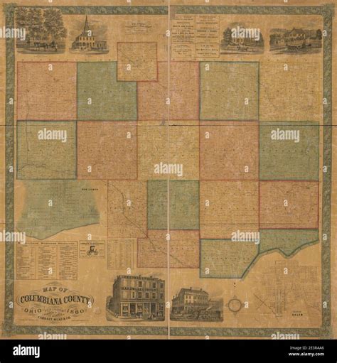 Map Of Columbiana County Ohio Stock Photo Alamy