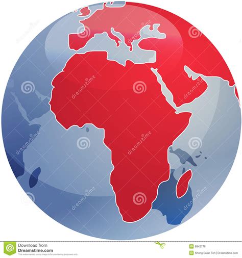 Map Of Africa On Globe Illustration Stock Illustration - Illustration of design, illustration ...