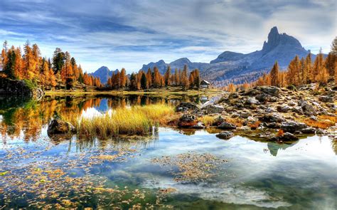 Beautiful Landscape With Mountains And Lakes With Sky In Italy Image