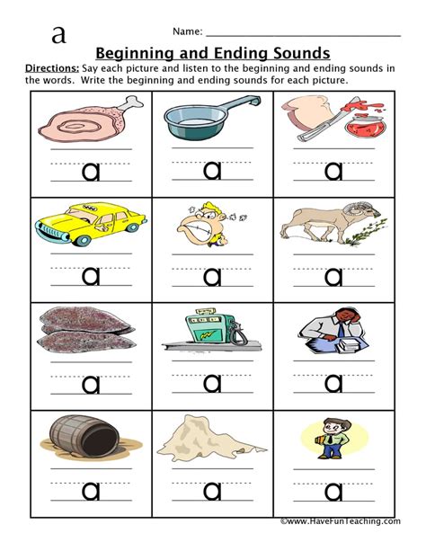 Short A Words Beginning And Ending Sounds Worksheet Have Fun Teaching