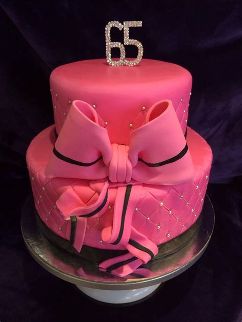 65th Birthday Cake Bow Dragees Cake Made By Me 65 Birthday Cake Cake Design Celebration Cakes
