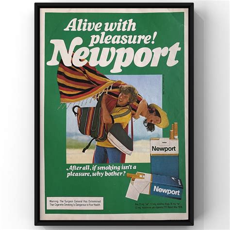 Vintage 1970s Newport Cigarettes Alive With Pleasure Smoking Etsy