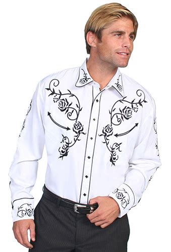 Scully Ponderosa Long Sleeve Snap Front Western Shirt White With